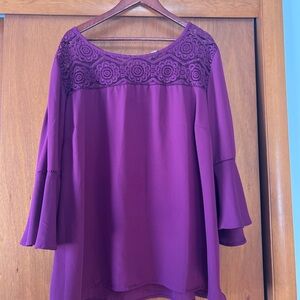 Chic Plum Lace Women's Blouse